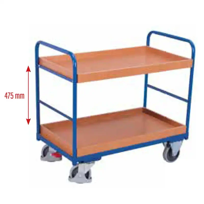 Policový vozík sw-600.208 VARIOFIT, 2 police - 1 prestaviteľná 965 x 555 mm, 250 kg