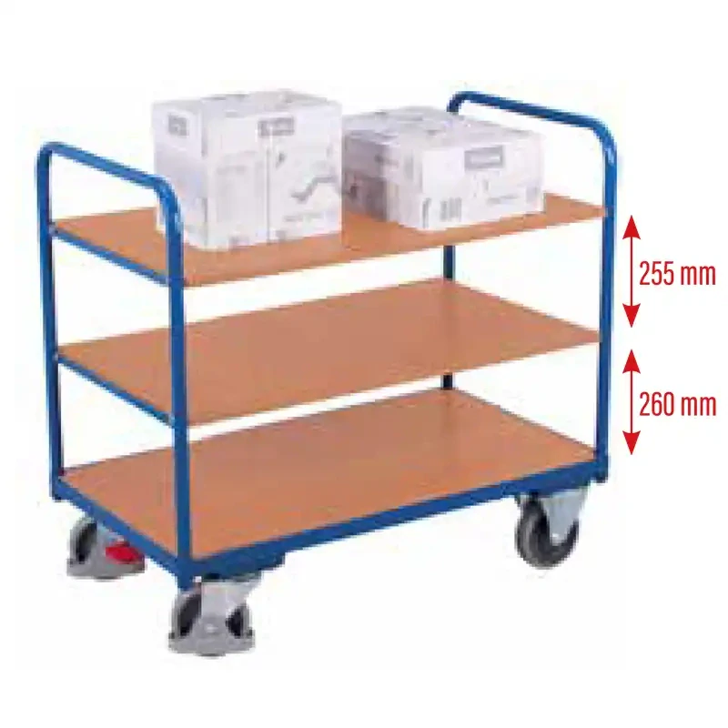 Policový vozík sw-600.206 VARIOFIT, 3 police - 2 prestaviteľné 995 x 585 mm, 250 kg