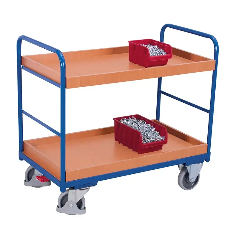 Policový vozík sw-600.208 VARIOFIT, 2 police - 1 prestaviteľná 965 x 555 mm, 250 kg