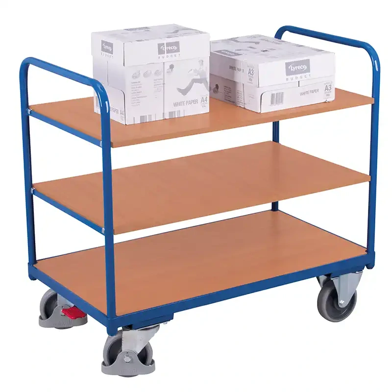 Policový vozík sw-600.206 VARIOFIT, 3 police - 2 prestaviteľné 995 x 585 mm, 250 kg