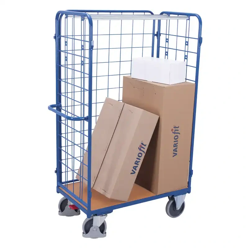 Balíkový vozík vysoký sw-700.306 VARIOFIT, 3 steny - sieťovina, 1000 x 700 mm, 500 kg
