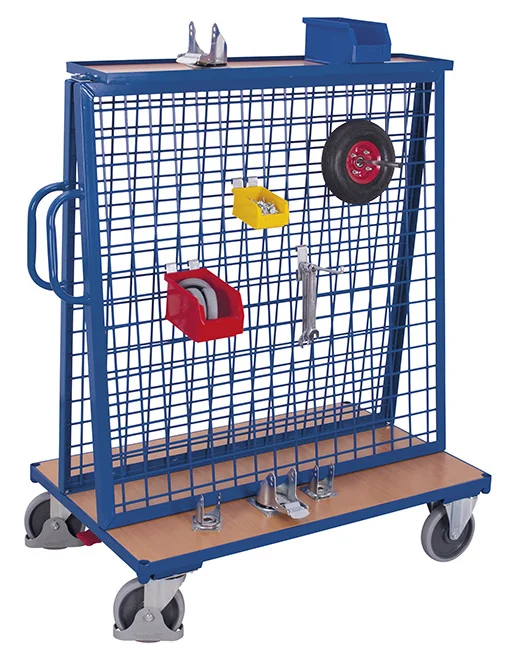 Dielenský montážny vozík so závesnou sieťou na materiál a náradie s hornou policou, 500 kg, sw-800.801, VARIOFIT