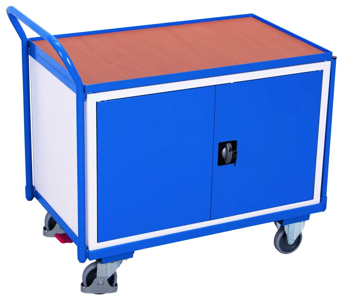 Dielenský policový vozík so skrinkou sw-600.640 VARIOFIT, 985 x 590 mm, 250 kg