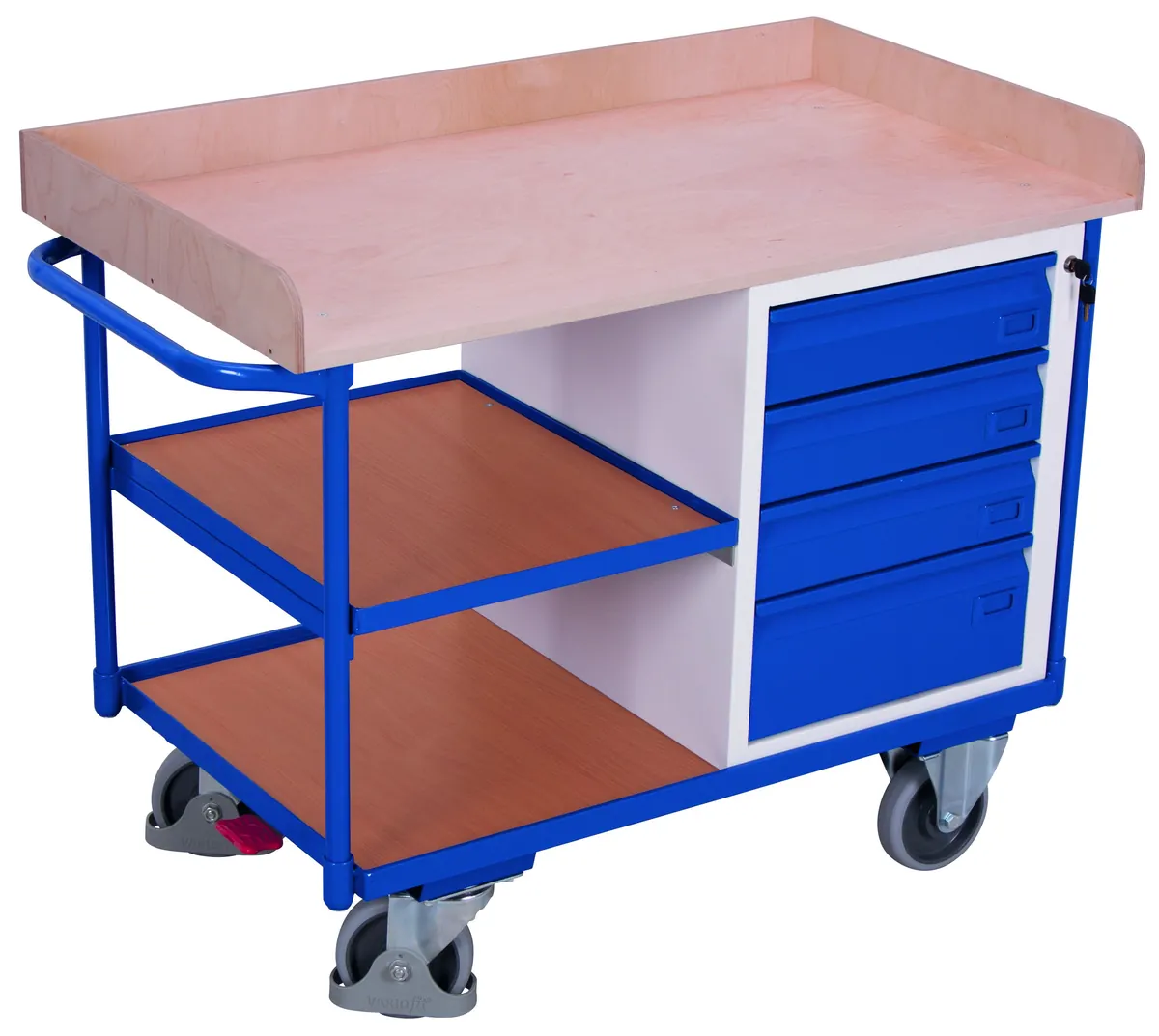 Dielenský policový vozík so zásuvkami sw-600.612 VARIOFIT, 1125 x 630 mm, 400 kg