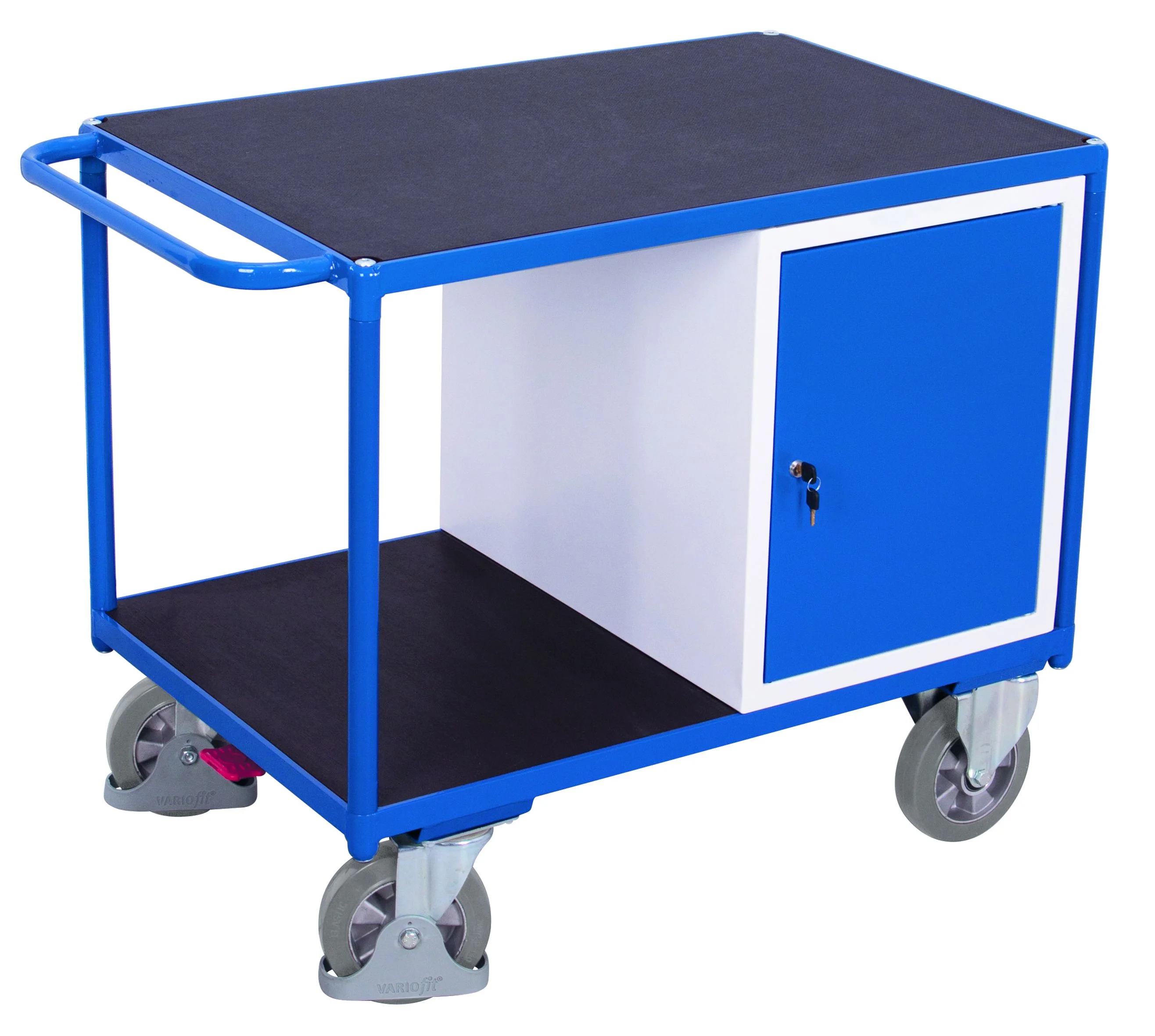 Dielenský vysokozáťažový policový vozík so skrinkou sw-800.620 VARIOFIT, 1260 x 800 mm, 1000 kg