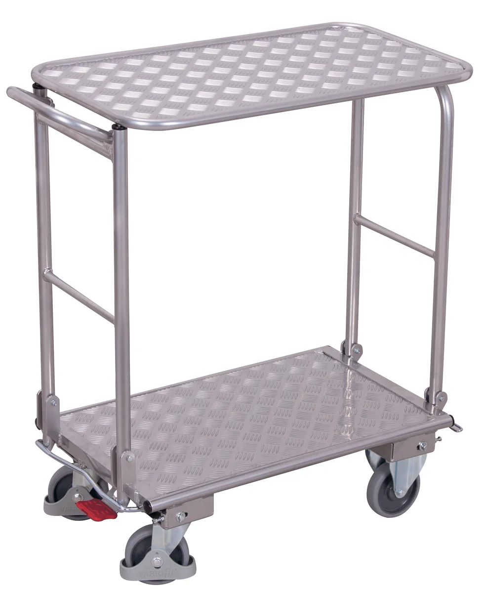 Hliníkový etážový skladací vozík s 2 policami 720x450 mm VARIOfit ap-450.813 - hlavný pohľad