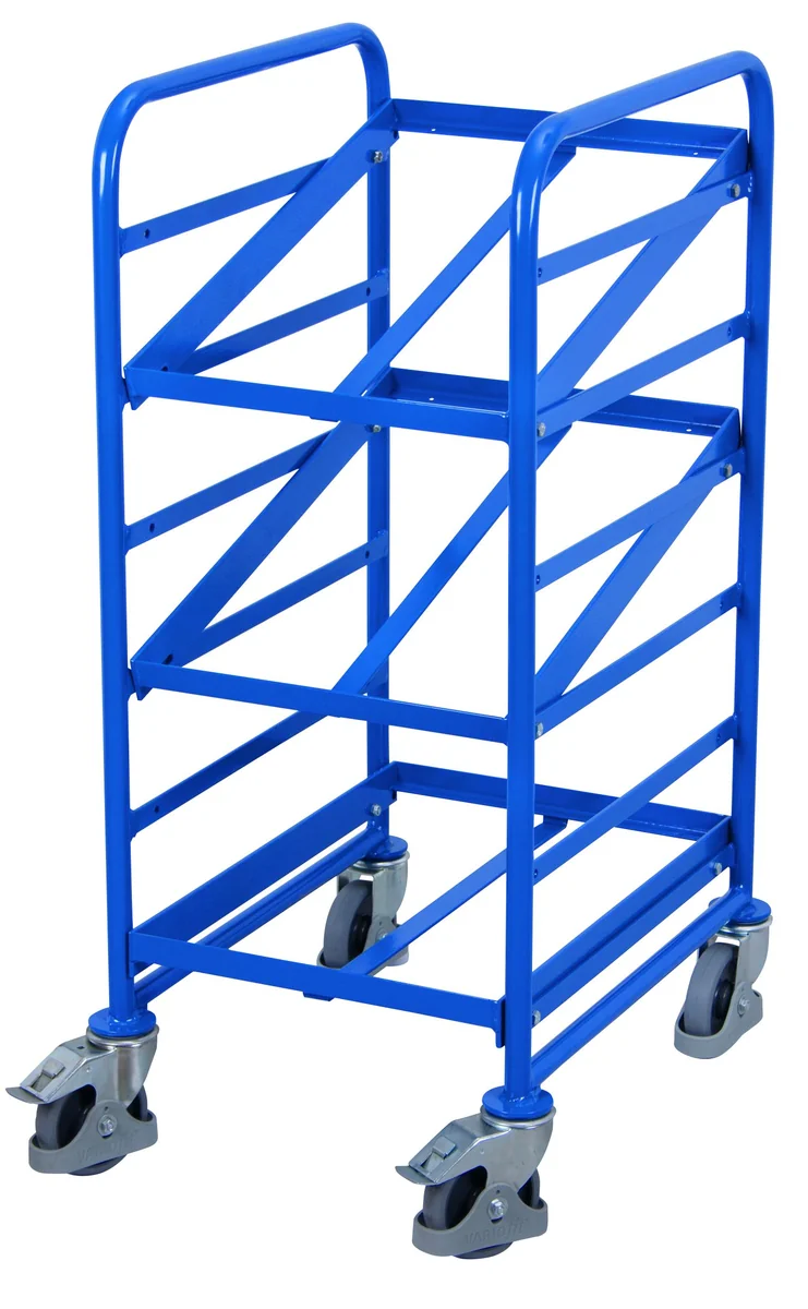 Etážový vozík na EURO prepravky, 3 police, sw-610.100 VARIOFIT, 410 x 610 mm, 200 kg