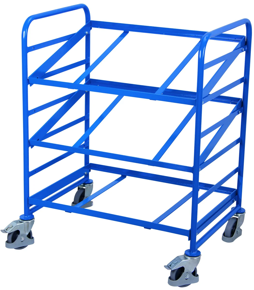 Etážový vozík na EURO prepravky, 3 police, sw-610.200 VARIOFIT, 825 x 610 mm, 200 kg