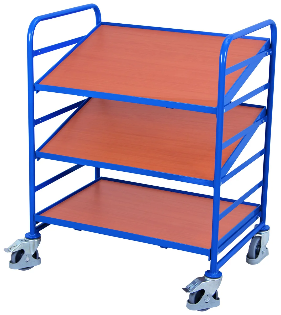 Etážový vozík na EURO prepravky, 3 police, MDF sw-610.201 VARIOFIT, 825 x 610 mm, 200 kg