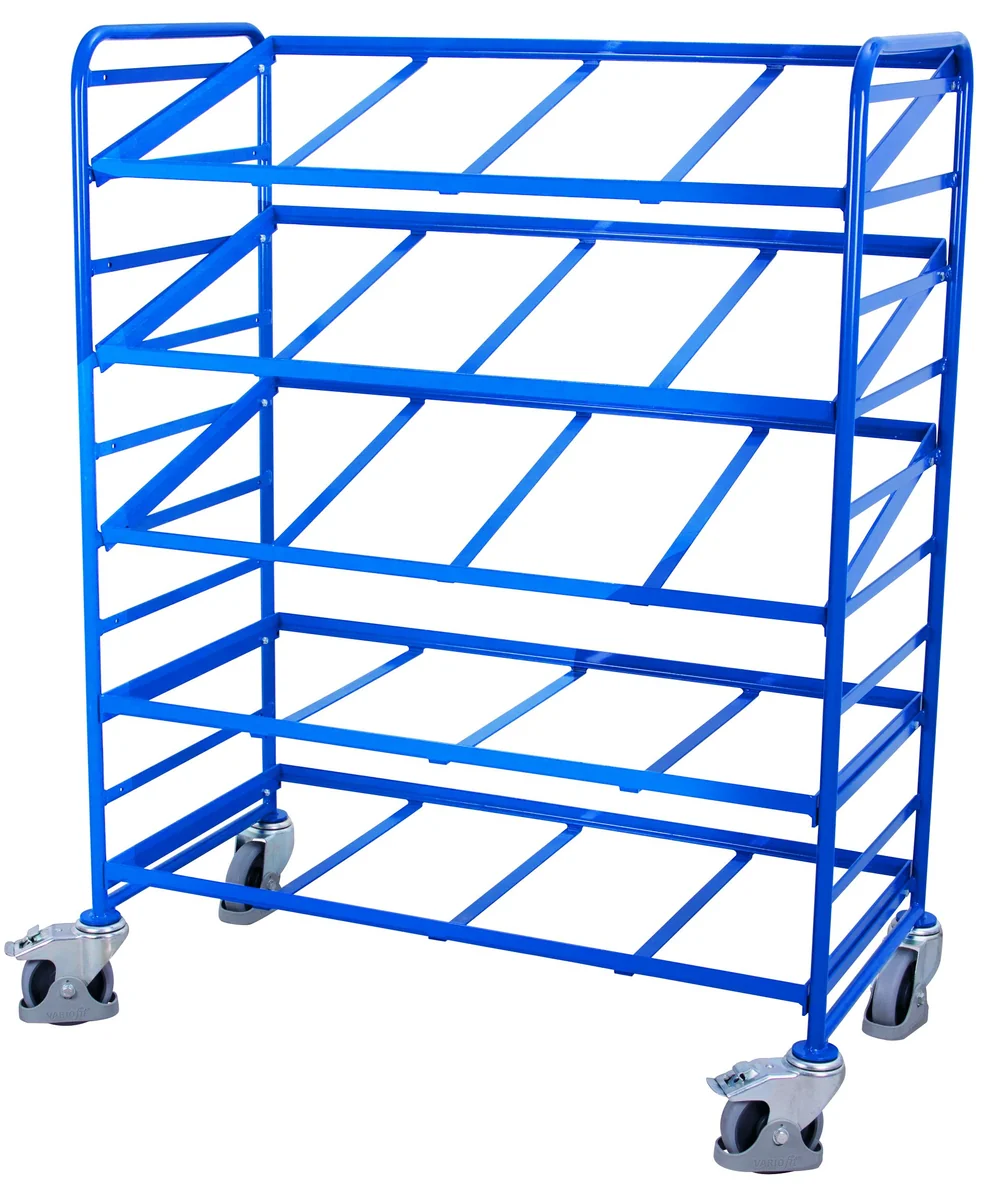 Etážový vozík na EURO prepravky, 3 police, sw-610.300 VARIOFIT, 1240 x 610 mm, 250 kg
