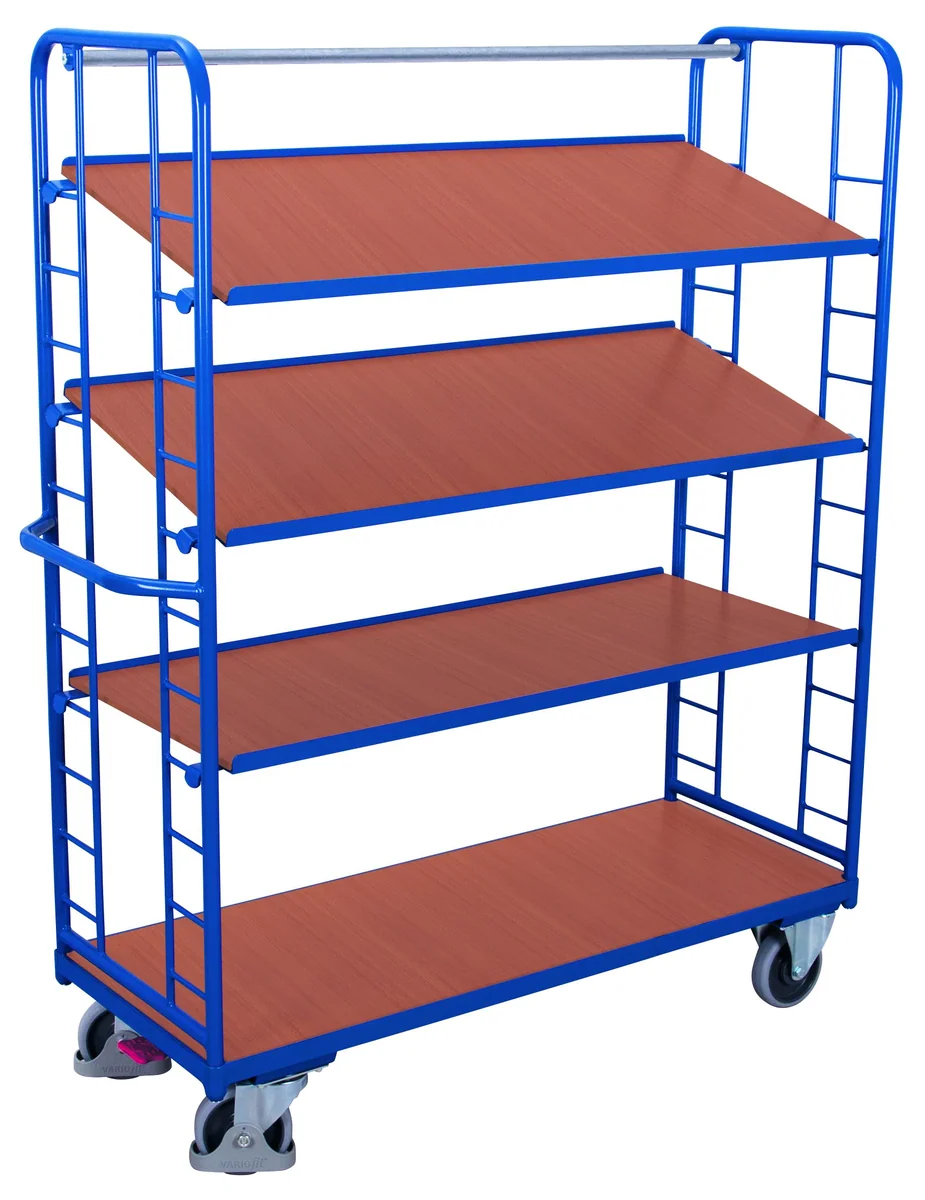 Etážový vozík s naklápateľnými policami MDF sw-640.202 VARIOFIT, 1650 x 650 mm, 400 kg