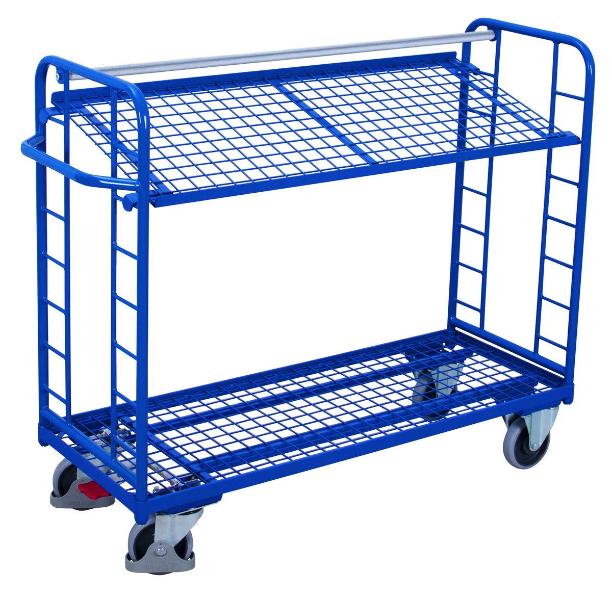 Etážový vozík s naklápateľnými policami zo sieťoviny sw-540.223 VARIOFIT, 1355 x 550 mm, 250 kg