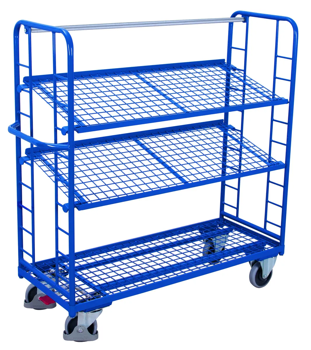 Etážový vozík s naklápateľnými policami zo sieťoviny sw-540.225 VARIOFIT, 1355 x 550 mm, 250 kg