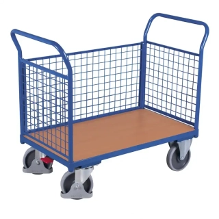 Plošinový vozík sw-600.301 VARIOFIT, 3 steny - sieťovina, 1000 x 575 mm, 500 kg