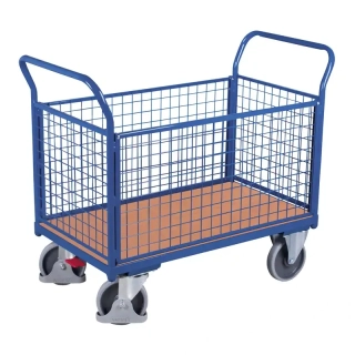 Plošinový vozík sw-600.401 VARIOFIT, 4 steny - sieťovina, 1000 x 550 mm, 500 kg