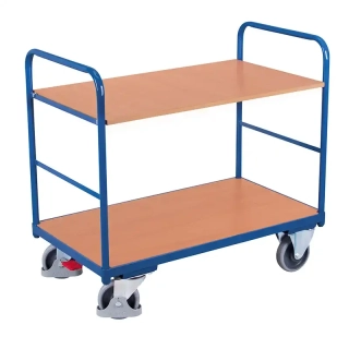 Policový vozík sw-500.205 VARIOFIT, 2 police - 1 prestaviteľná 845 x 485 mm, 250 kg