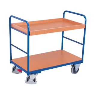 Policový vozík sw-600.207 VARIOFIT, 2 police - 1 prestaviteľná 965 x 555 mm, 250 kg