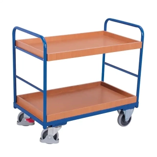 Policový vozík sw-600.208 VARIOFIT, 2 police - 1 prestaviteľná 965 x 555 mm, 250 kg