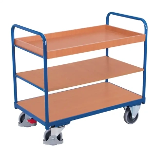 Policový vozík sw-500.210 VARIOFIT, 3 police - 2 prestaviteľné 815 x 455 mm, 250 kg