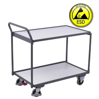 ESD antistatický policový vozík sw-500.557 VARIOFIT, 2 police, 835 x 495 mm, 250 kg