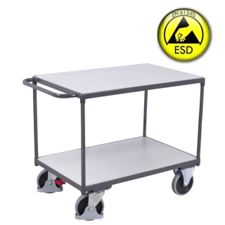 ESD antistatický policový vozík sw-500.562 VARIOFIT, 2 police, 850 x 500 mm, 400 kg