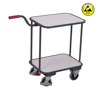 ESD antistatický policový vozík sw-450.832 VARIOFIT na EURO prepravky, 2 ESD police, 200 kg