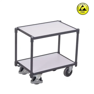 ESD antistatický policový vozík sw-410.516 VARIOFIT na EURO prepravky, 2 ESD police, 250 kg