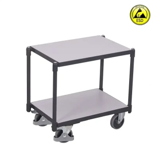 ESD antistatický policový vozík sw-410.536 VARIOFIT na EURO prepravky, 2 ESD police, 250 kg