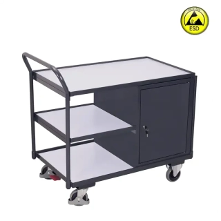 ESD antistatický stolový vozík sw-600.773, so skrinkou a policami VARIOFIT