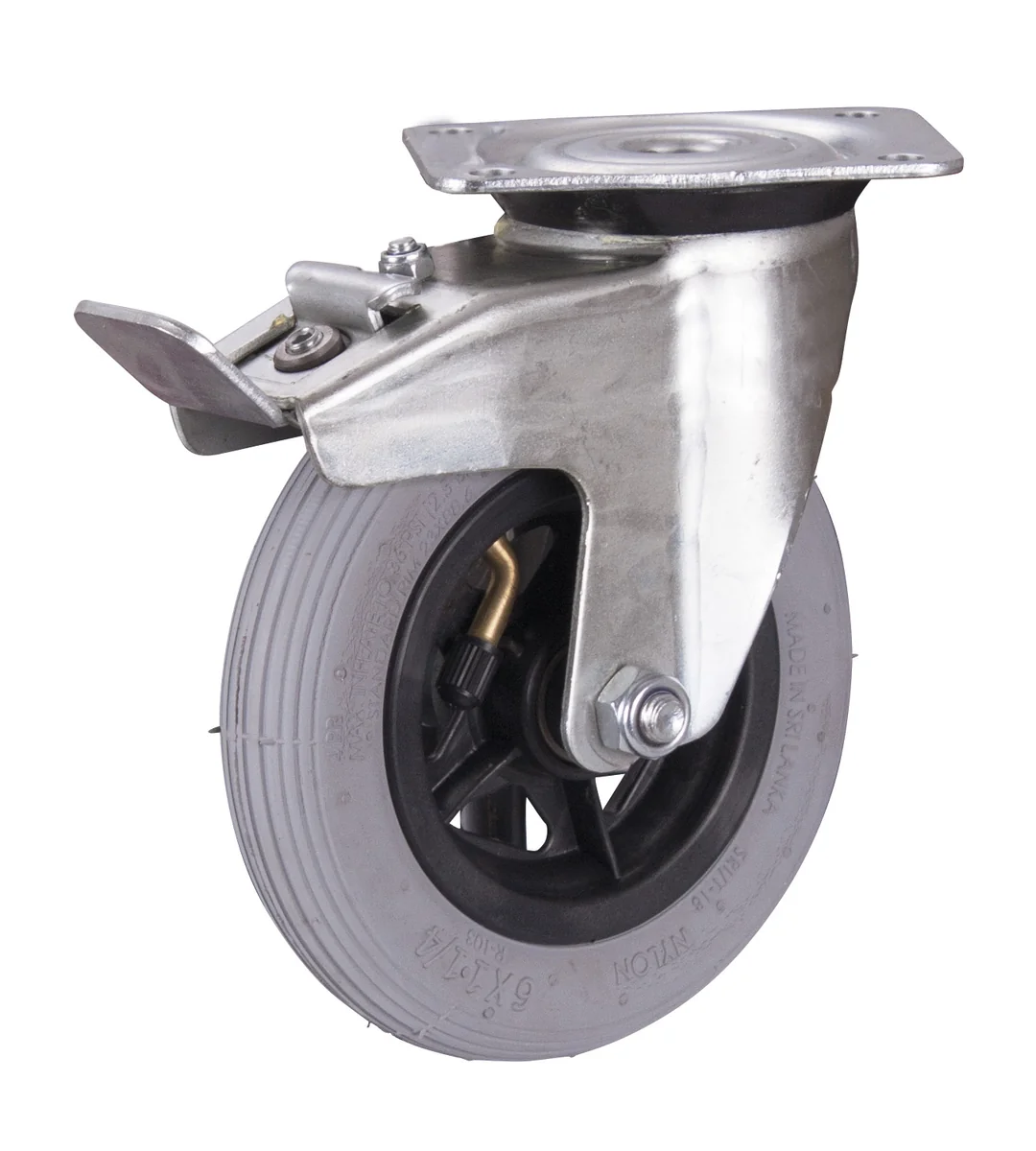 Otočné koleso s brzdou 150 × 30 mm - nafukovacie koleso VARIOfit dpl-150.001 - hlavný pohľad