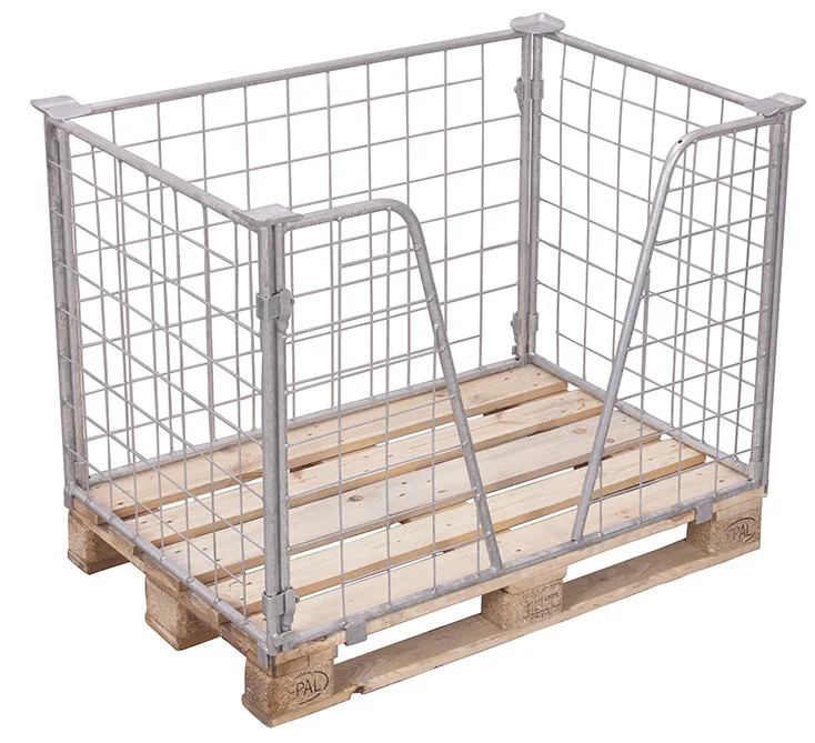 Paletová nadstavba TYP 65, žiarovo zinkovaná, výplň sieťovina s V-výrezom vpa-080.024 VARIOFIT, 1200 x 800 mm