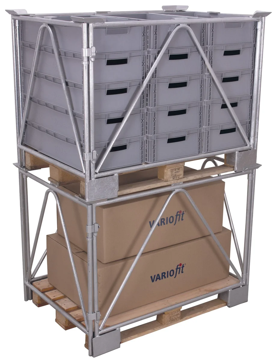 Paletová nadstavba TYP 68, výplň stien trubka, pozinkovaná vpa-080.012 VARIOFIT, 1200 x 800 mm