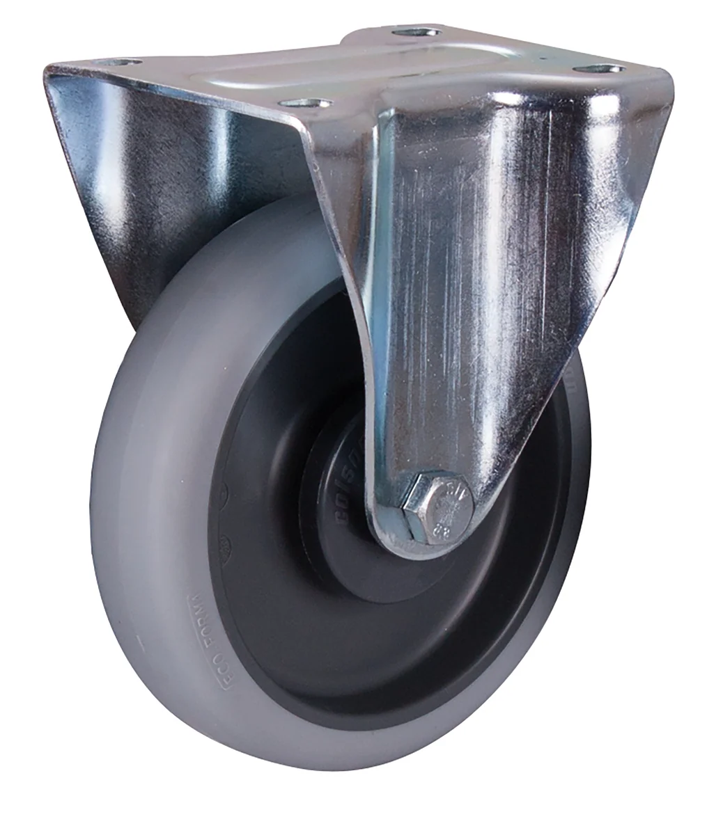 Pevné koleso 160 × 40 mm - sivá termoplastická guma VARIOfit bpg-160.050 - hlavný pohľad
