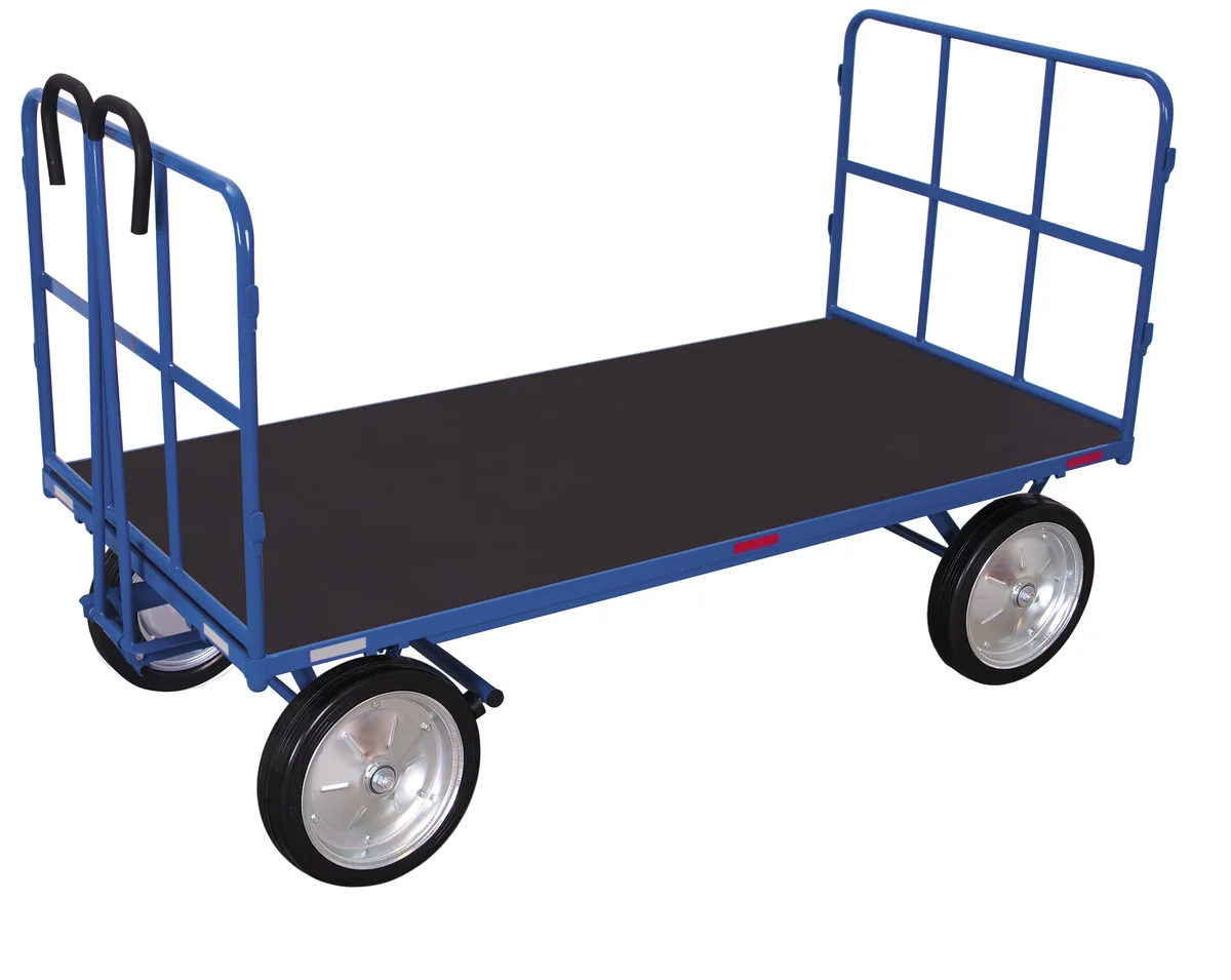 Plošinový vozík s ojom a 2 mriežkami zu-42119 VARIOFIT, 940 x 700 mm, 700 kg