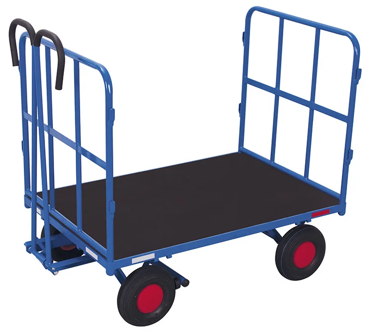 Plošinový vozík s ojom a 2 mriežkami zu-42120 VARIOFIT, 940 x 700 mm, 700 kg