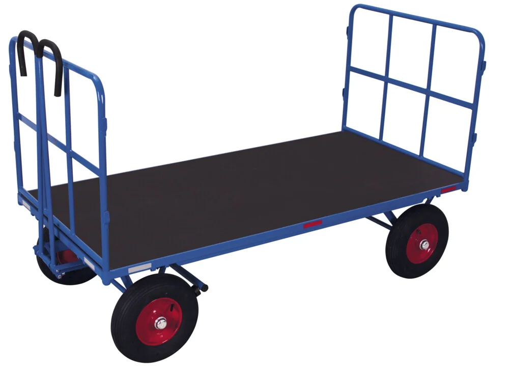 Plošinový vozík s ojom a 2 mriežkami zu-42120 VARIOFIT, 940 x 700 mm, 700 kg