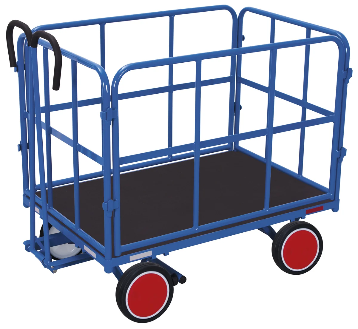 Plošinový vozík s ojom a 4 mriežkami zu-45101 VARIOFIT, 940 x 640 mm, 700 kg
