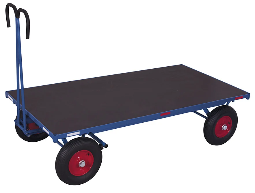 Ručný plošinový vozík s ojom a brzdou zu-05102 VARIOFIT, 1000 x 700 mm, 700 kg