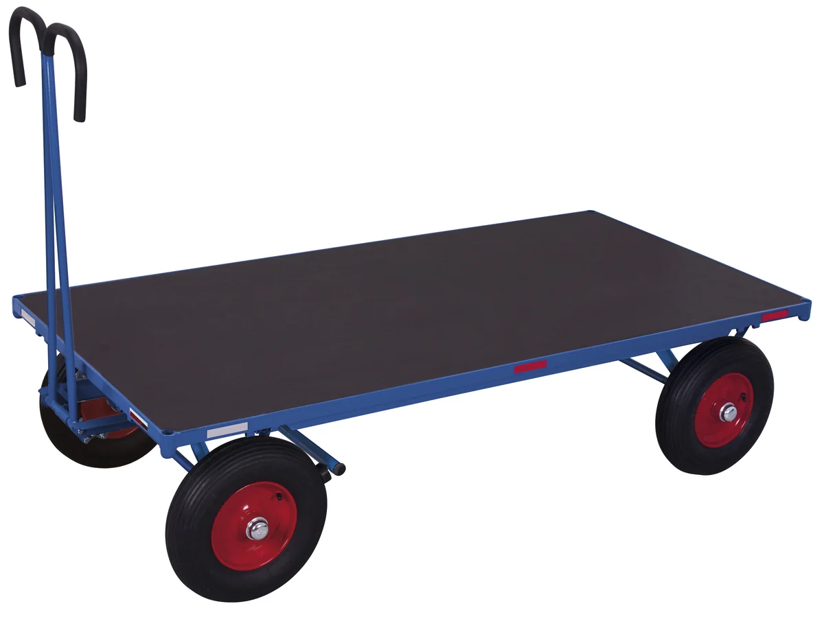 Ručný plošinový vozík s ojom a brzdou zu-05102 VARIOFIT, 1000 x 700 mm, 700 kg