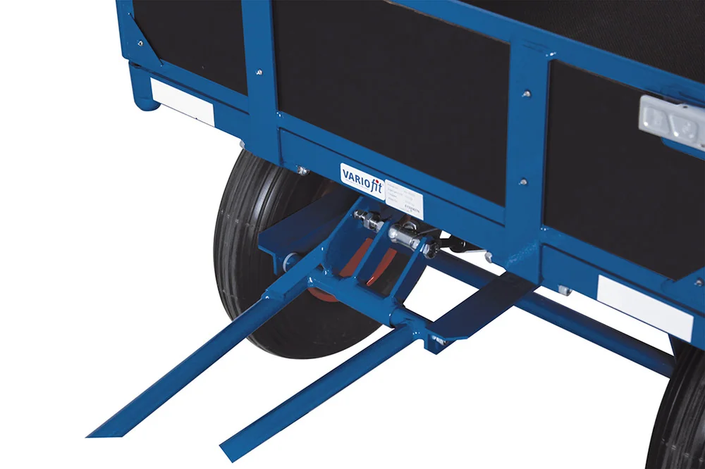 Plošinový vozík s ojom a 4 bočnicami zu-15101 VARIOFIT, 985 x 680 mm, 700 kg