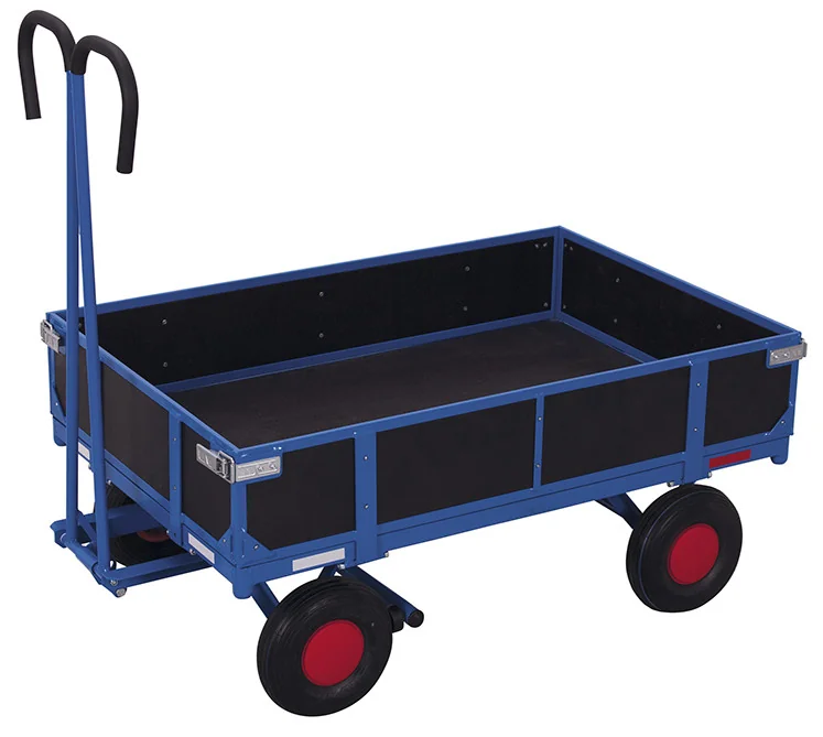 Plošinový vozík s ojom a 4 bočnicami zu-15102 VARIOFIT, 985 x 680 mm, 700 kg
