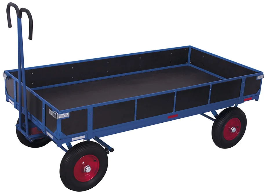 Plošinový vozík s ojom a 4 bočnicami zu-15122 VARIOFIT, 1185 x 780 mm, 700 kg