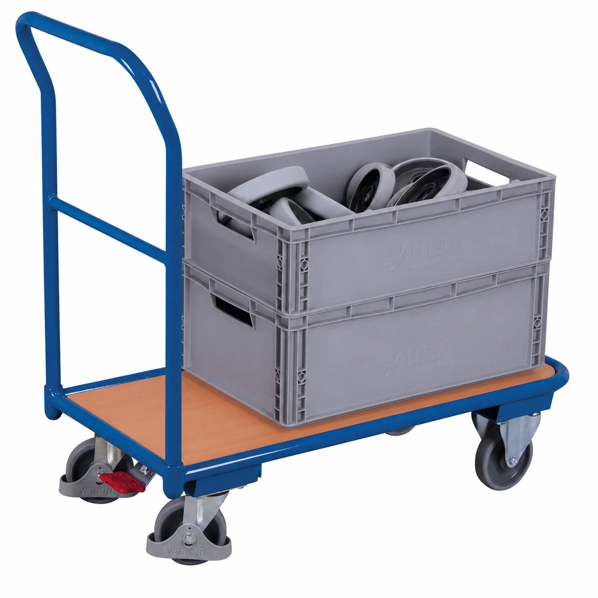 Plošinový vozík, 1 madlo - trubka, sw-450.801 VARIOFIT, 850 x 445 mm, 200 kg