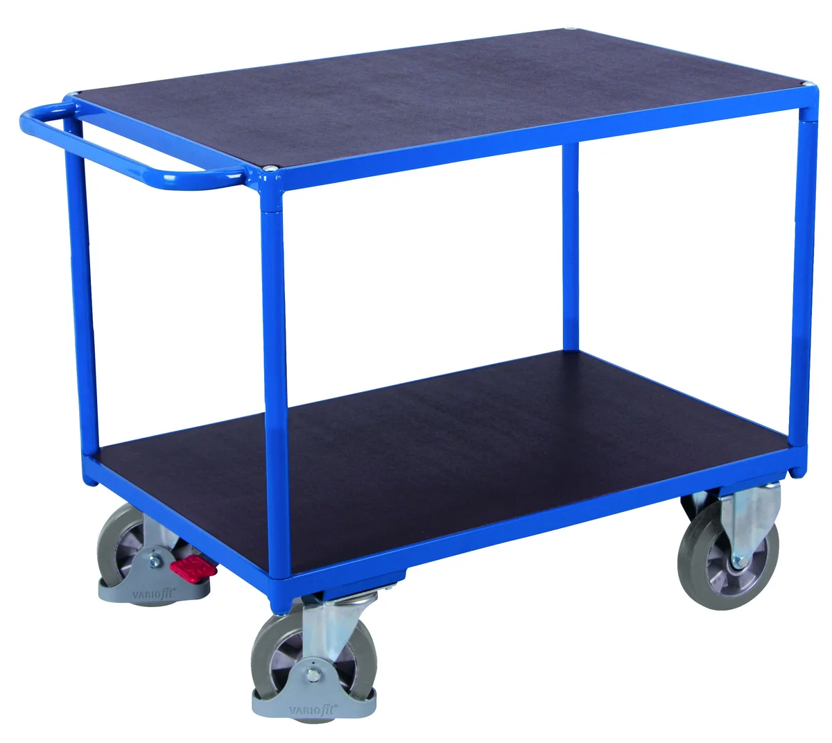 Policový vozík na vysokú záťaž, 2 police - preglejka, sw-700.530 VARIOFIT, 995 x 700 mm, 1000 kg