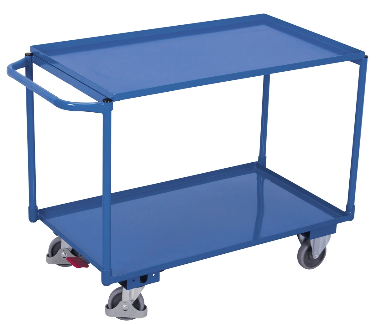 Policový vozík s oceľovými vaňami, 2 police, sw-600.506 VARIOFIT, 995 x 595 mm, 250 kg