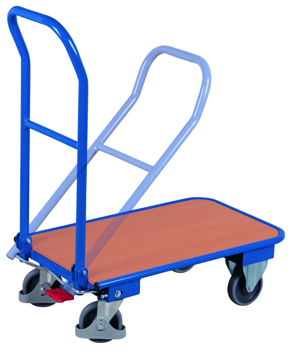 Policový vozík, 1 sklopné madlo, sw-450.802 VARIOFIT, 720 x 450 mm, 150 kg