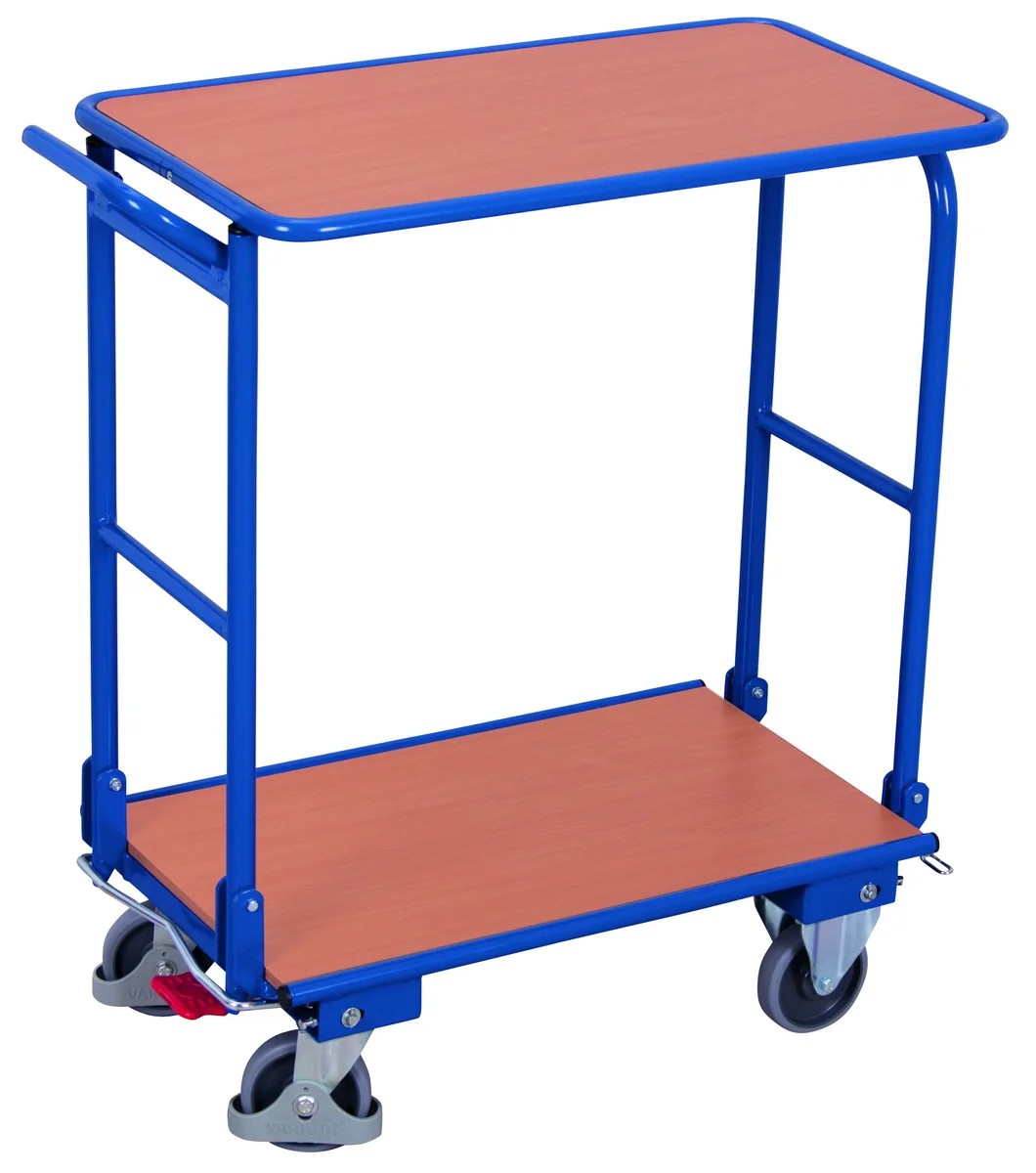 Plošinový vozík, sklápateľné madlá a vrchná polica, sw-450.836 VARIOFIT, 720 x 450 mm, 150 kg