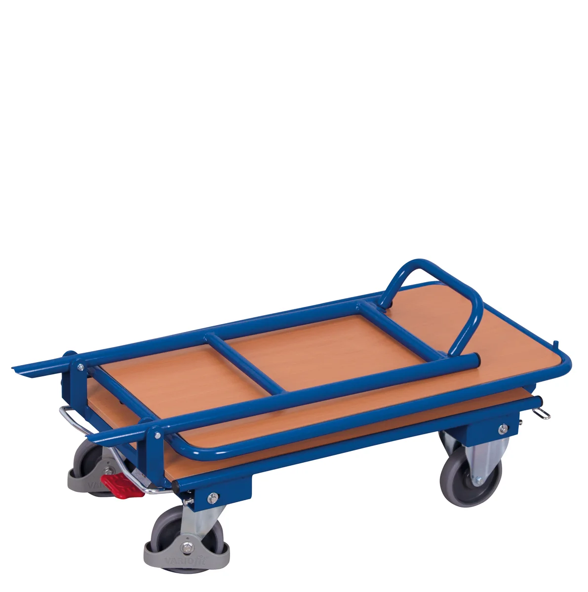 Plošinový vozík, sklápateľné madlá a vrchná polica, sw-450.836 VARIOFIT, 720 x 450 mm, 150 kg