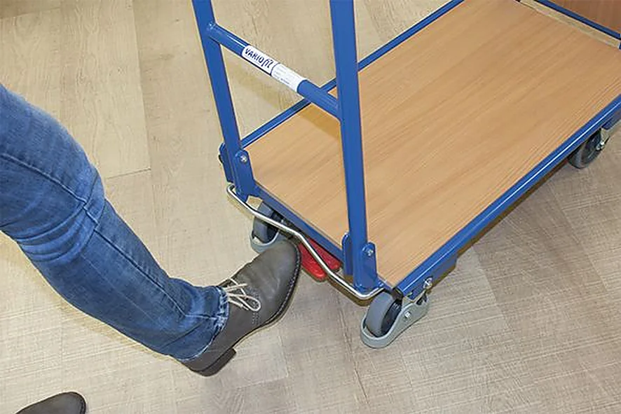 Policový vozík, 1 sklopné madlo, automatická bezpečnostná brzda, sw-450.831 VARIOFIT, 720 x 450 mm, 150 kg
