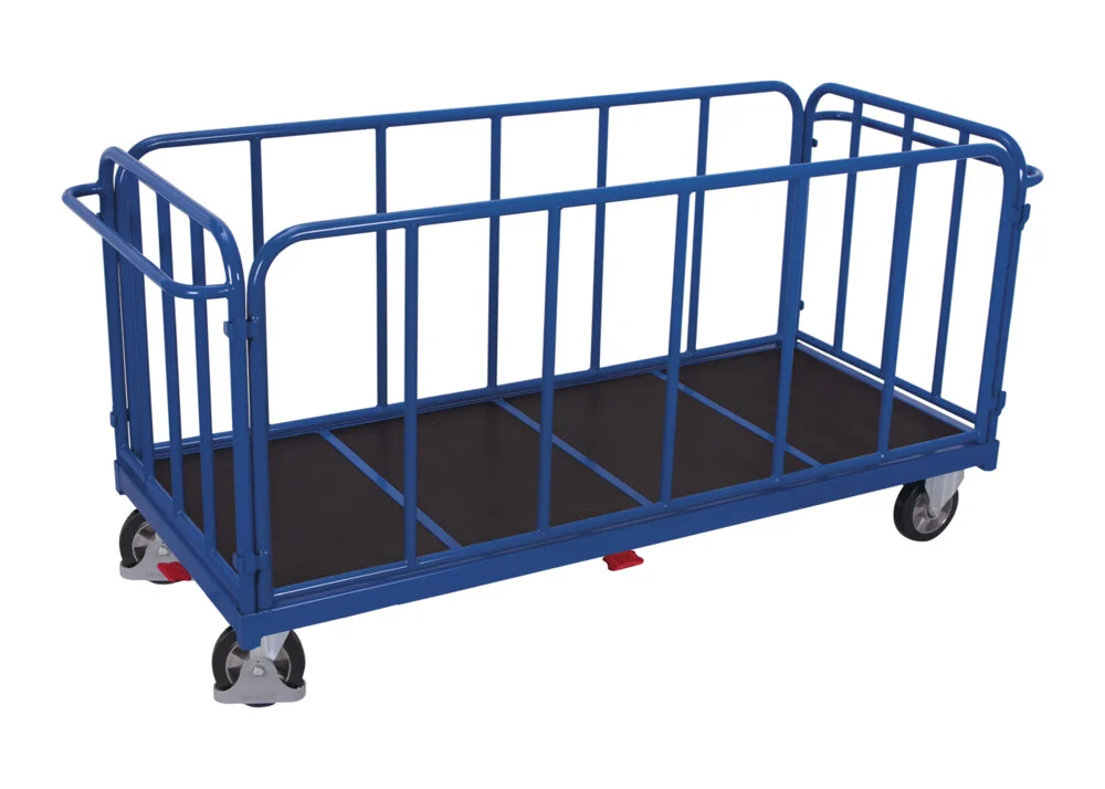 Vysokozáťažový vozík, 4 rúrkové steny, 1305 x 810 mm, nosnosť 1200 kg, sw-1304 VARIOFIT